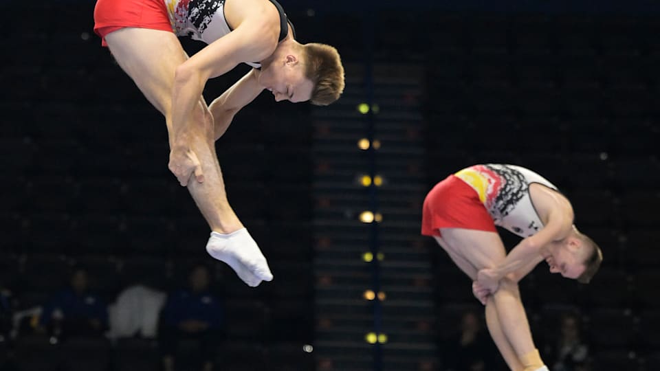 Synchronspringer Fabian Vogel und Caio Lauxtermann springen zum Weltmeistertitel 2023 in Birmingham