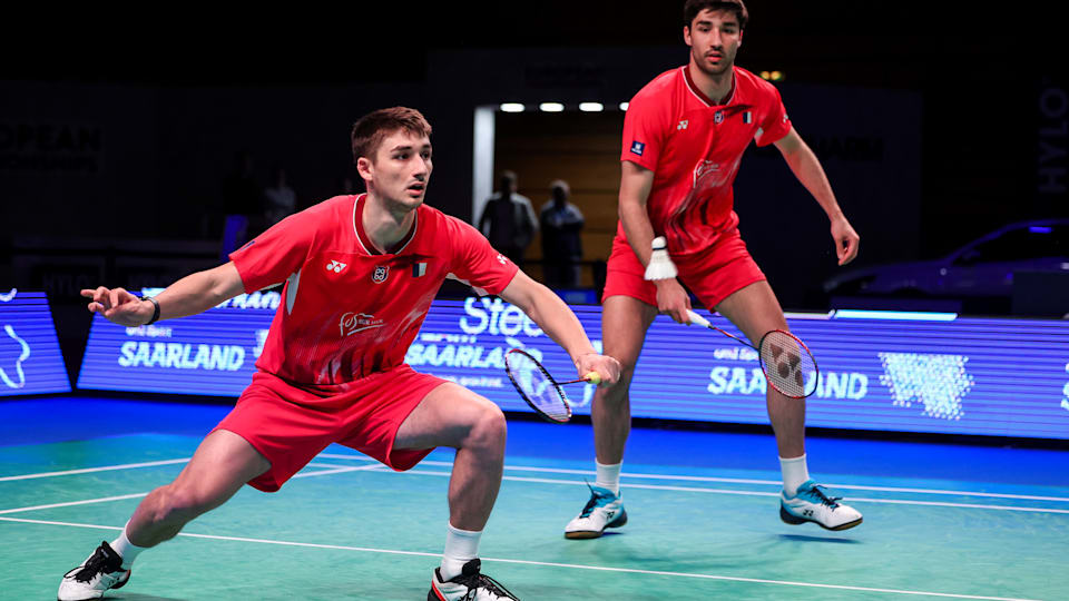 Christo and Toma Junior Popov of France at the 2024 European Badminton Championships in Saarbrücken, Germany.