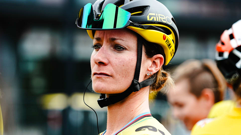 Marianne Vos of the Netherlands (TEAM VISMA | LEASE A BIKE) on 6 April 2024 during the Paris-Roubaix women's road cycling race between Denain / Roubaix (148,5km)