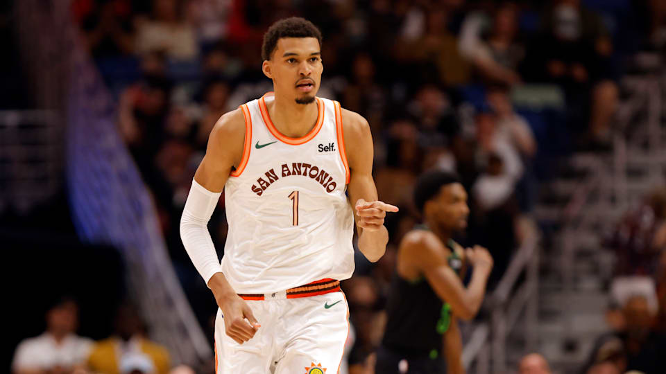 Victor Wembanyama #1 of the San Antonio Spurs