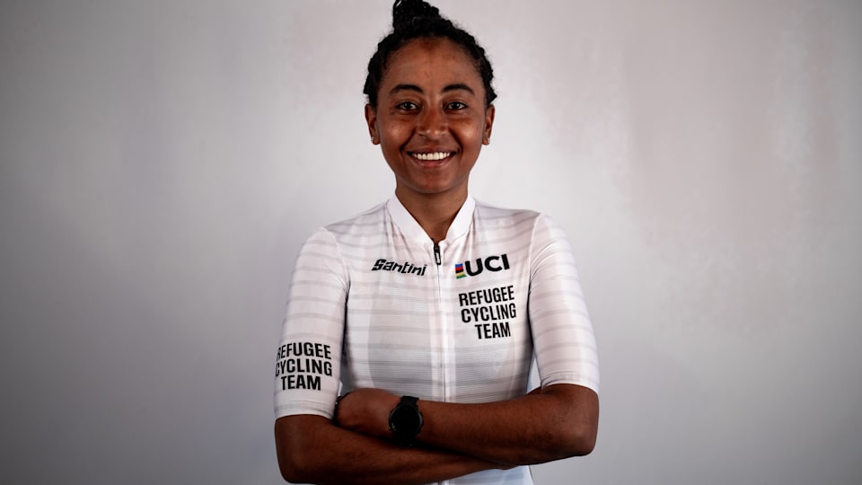 Cyclist Eyeru Gebru who is part of the IOC Refugee Olympic Team Athlete.