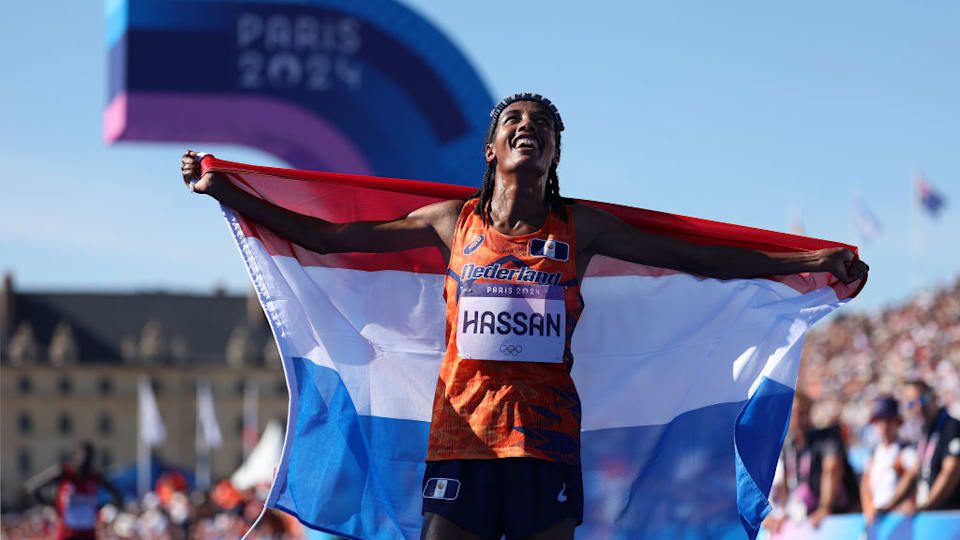 The Netherlands's Sifan Hassan finally bagged gold in the Paris 2024 Olympics winning the women's marathon | Paris Olympics 2024 Marathon Results | Mania Sports