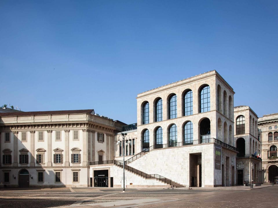 Partial view of the Royal Palace of Milano