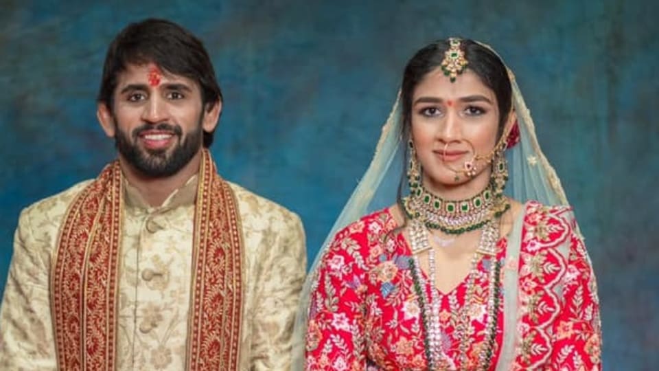 Bajrang Punia marries fellow wrestler Sangeeta Phogat