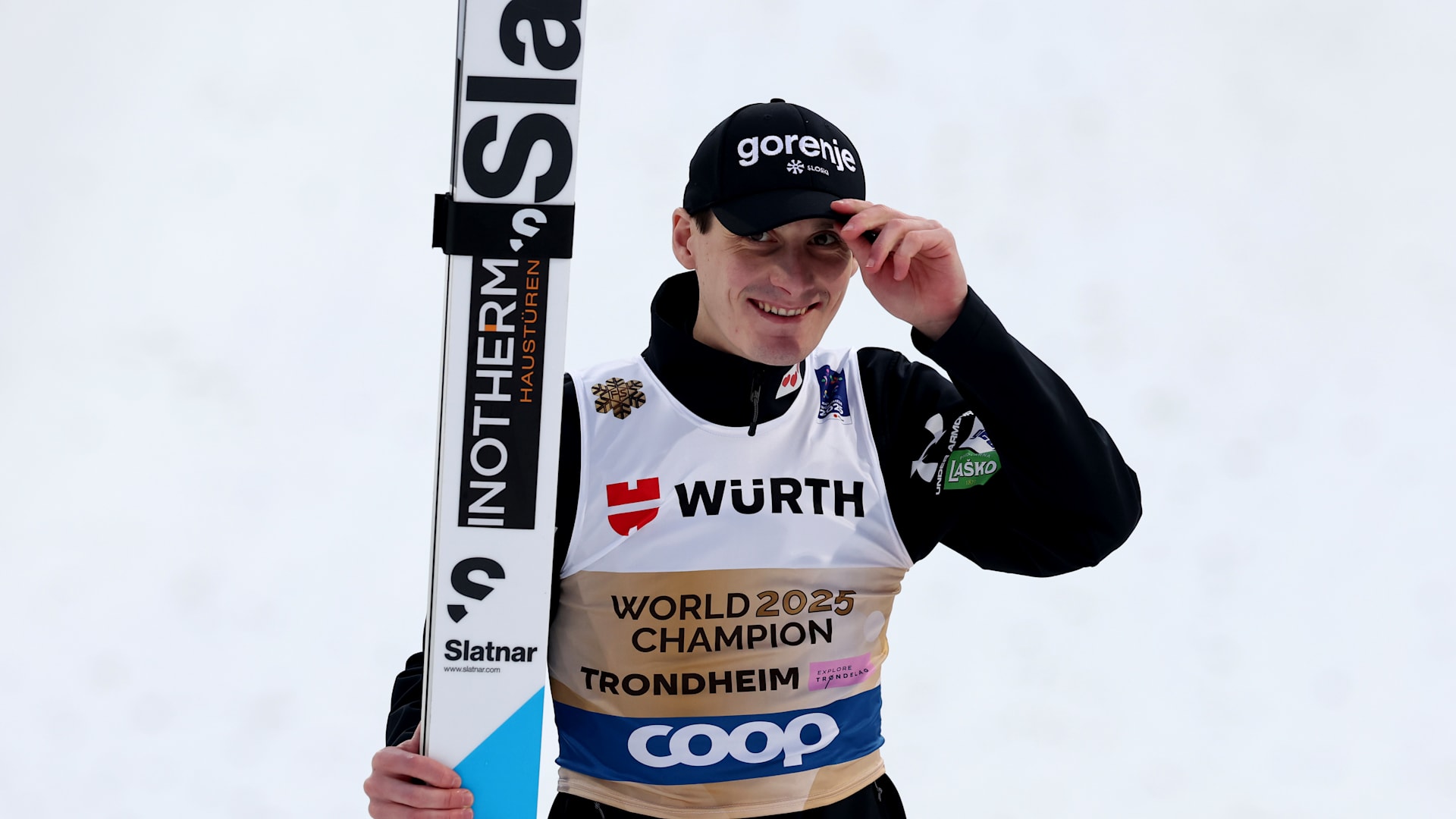Domen Prevc delivers stunning 140.5m ski jump to seize men's large