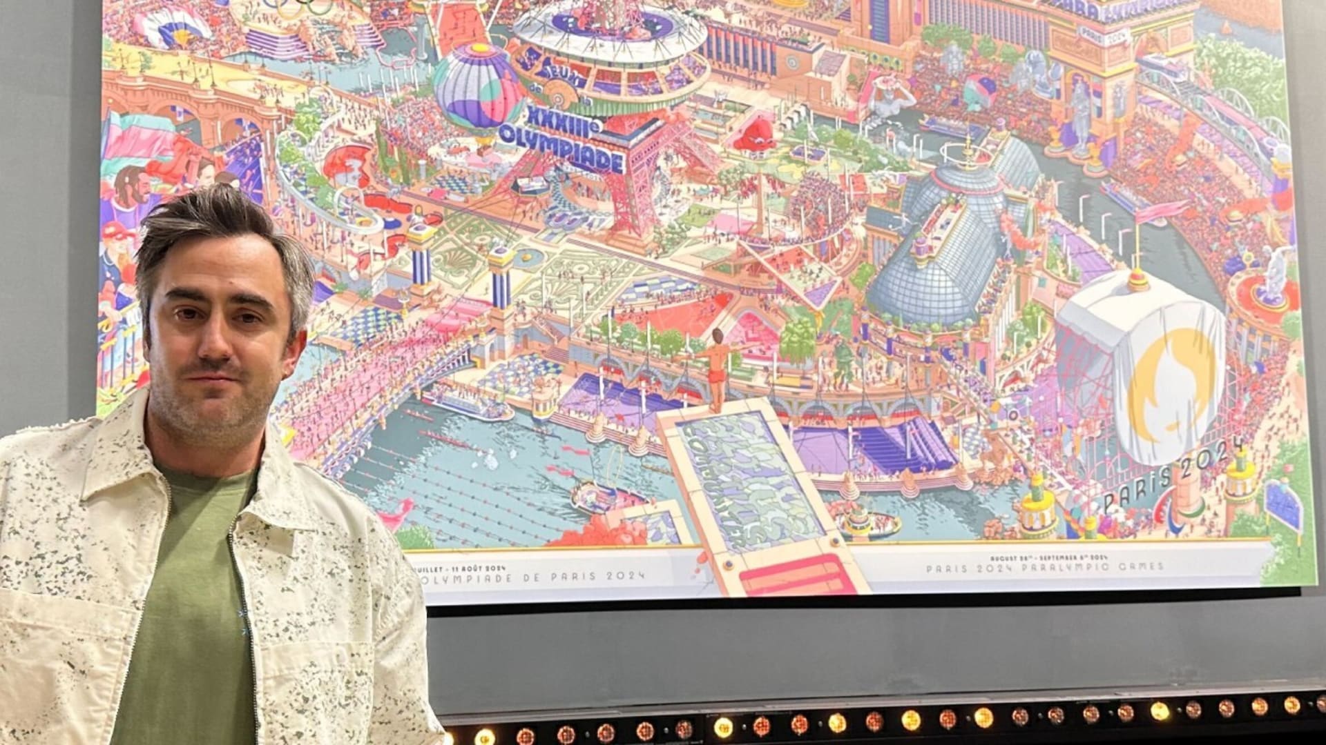 世界的デザイナー Pierre Charpin 2021年パリ展示会ポスター ウーゴ・ガットーニによるパリ2024アイコニック・ポスターの創作