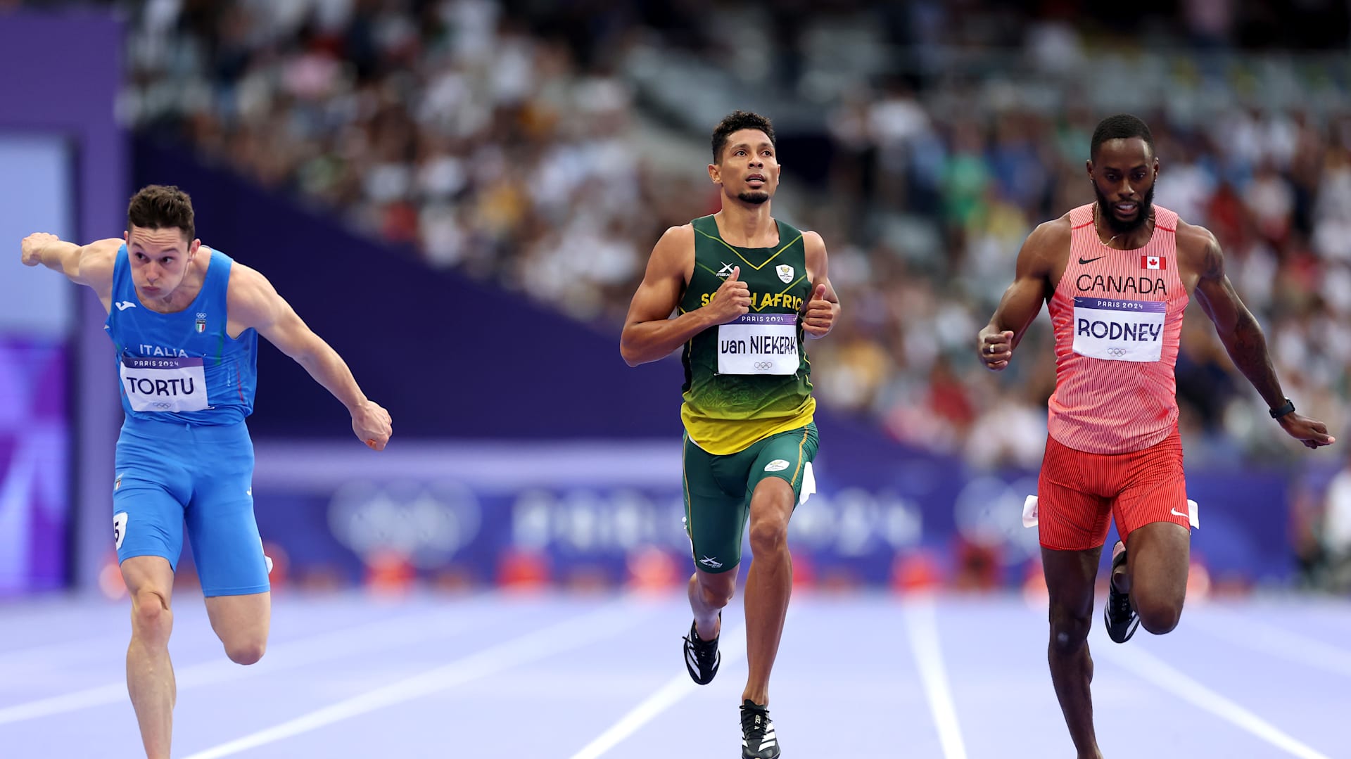 Paris 2024 athletics Wayde van Niekerk s individual medal hopes end as he crashes out of 200m semis