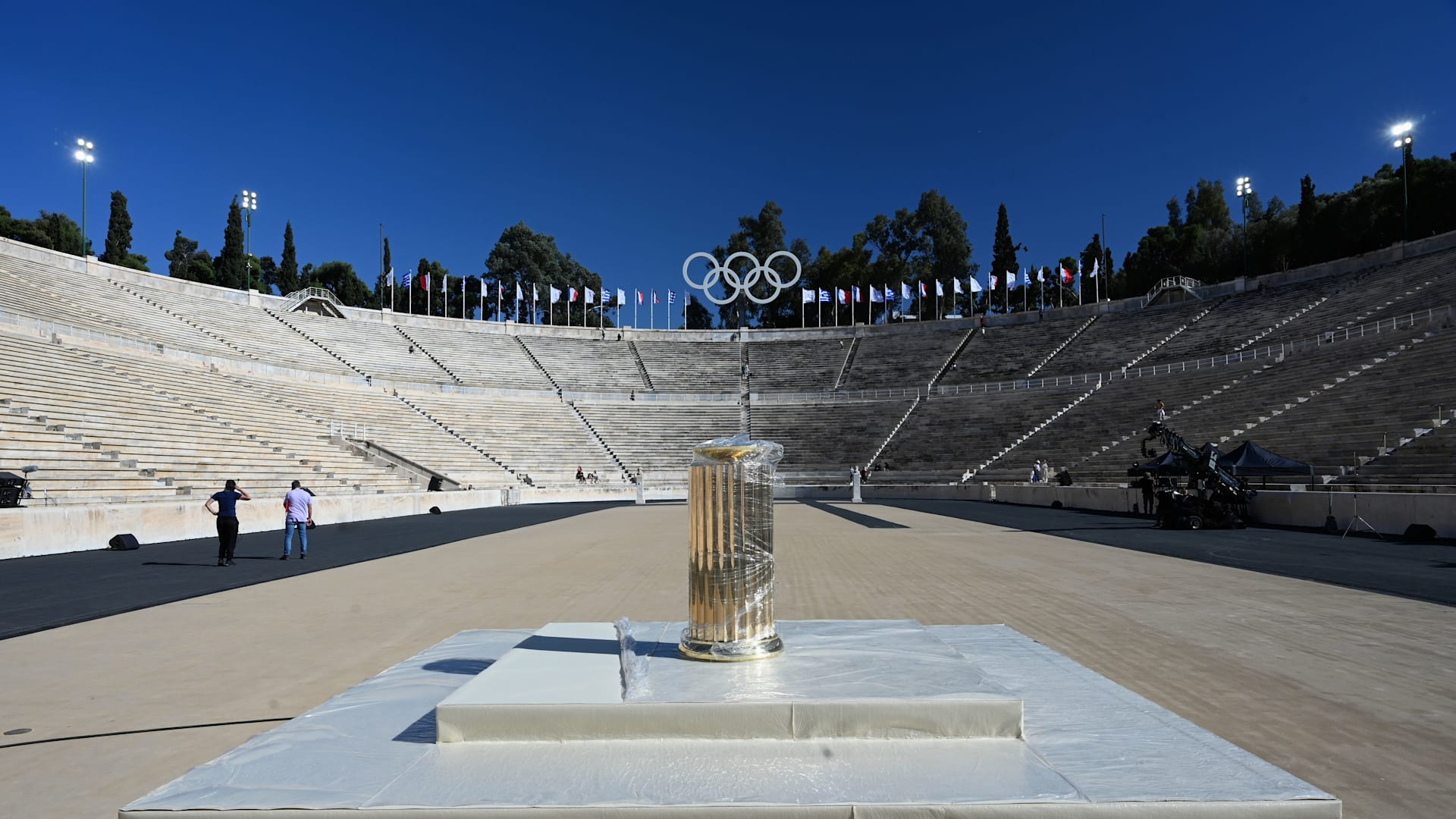 Visite du stade Panathénaïque d'Athènes (Grèce