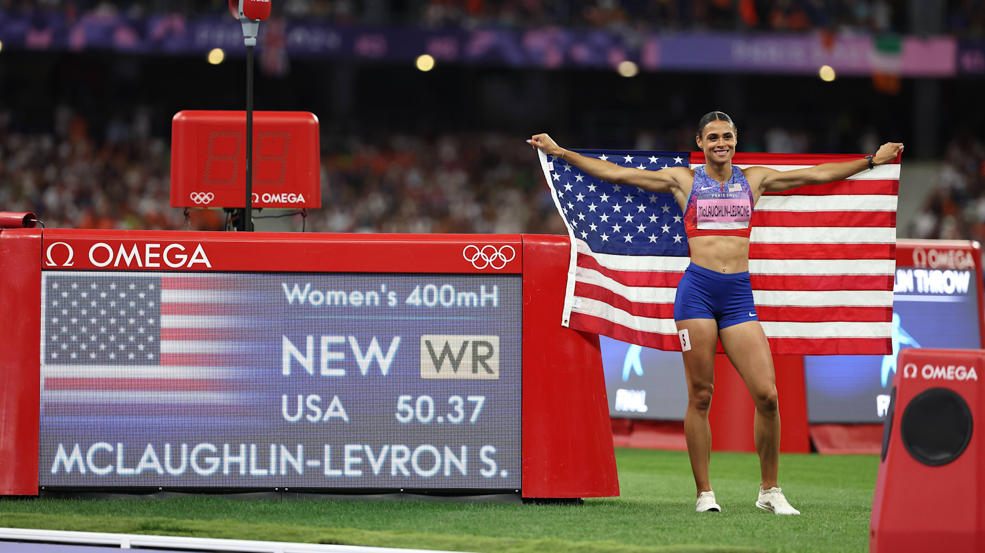 女子400mハードルのシドニー・マクラフリン・レヴロン、自身の世界記録を破って金メダル獲得！／パリ2024陸上競技