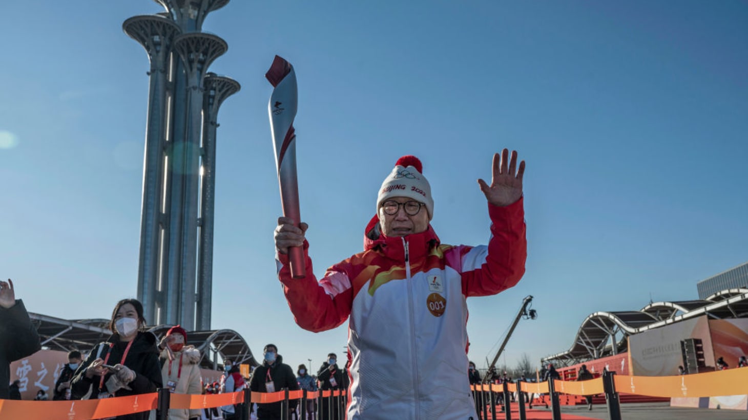 レア✨長野オリンピック 聖火リレー着用　ジャージ上下セット　olympic 歴代オリンピックにみる、聖火ランナーを務めたセレブたちを写真で
