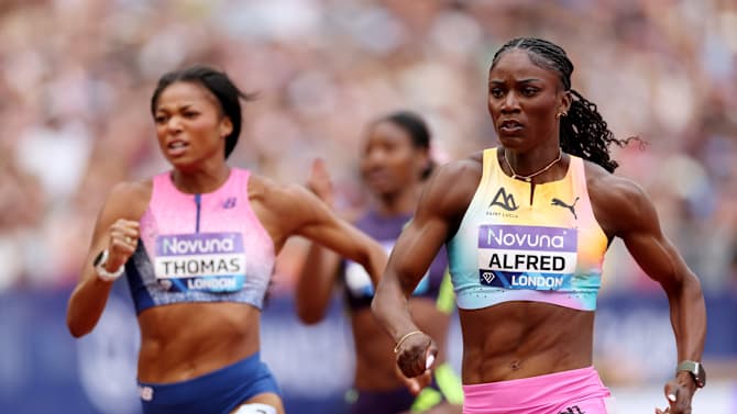 Julien Alfred edges Gabby Thomas in battle of Olympic champions at London  Diamond League 2026, claiming women's 200m victory