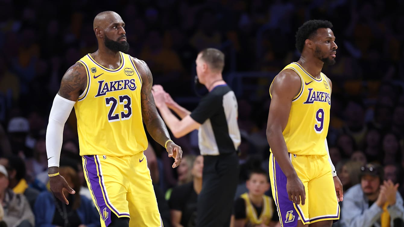 LeBron James and Bronny James Jr. make NBA playoff history as father-son duo