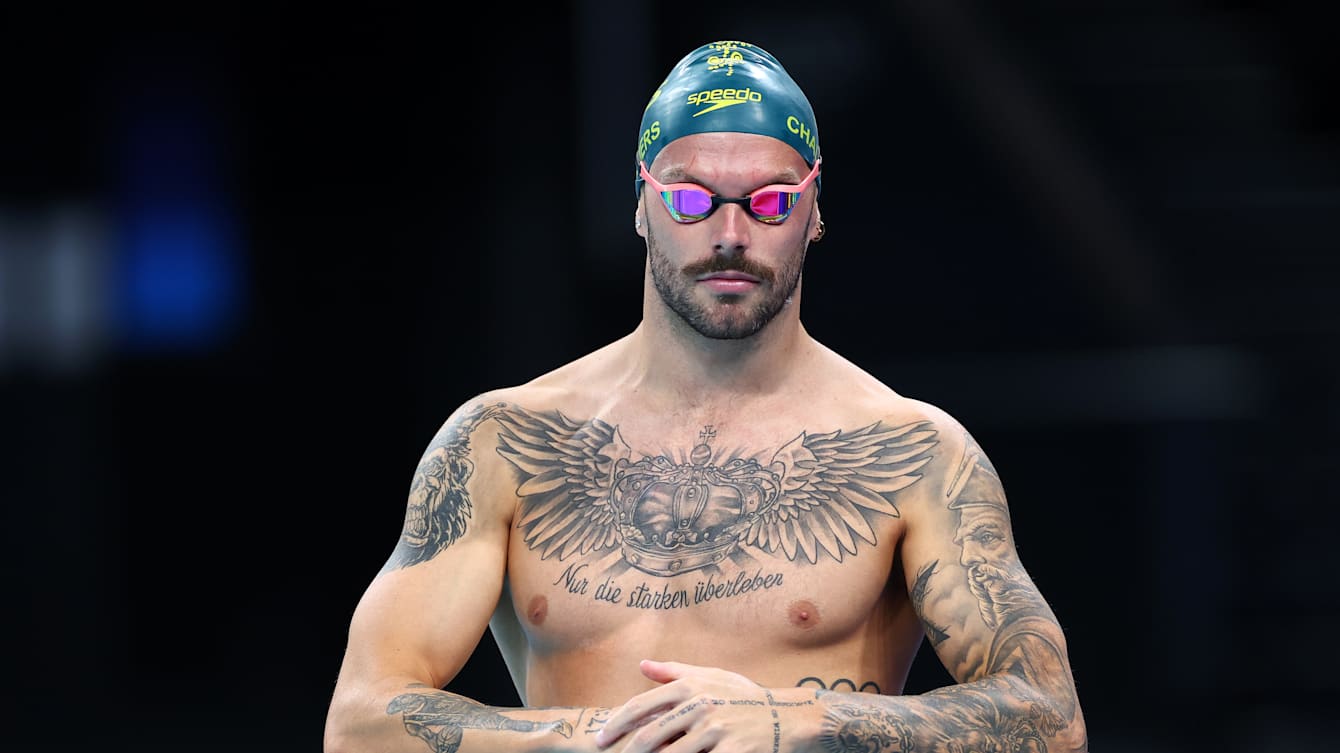 Kyle Chalmers tattoos: What do they say, image size:1340x753