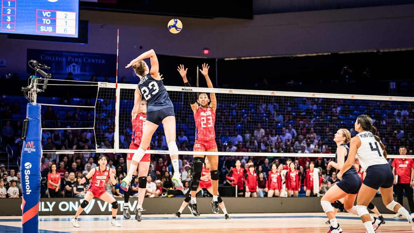 College volleyball shop games