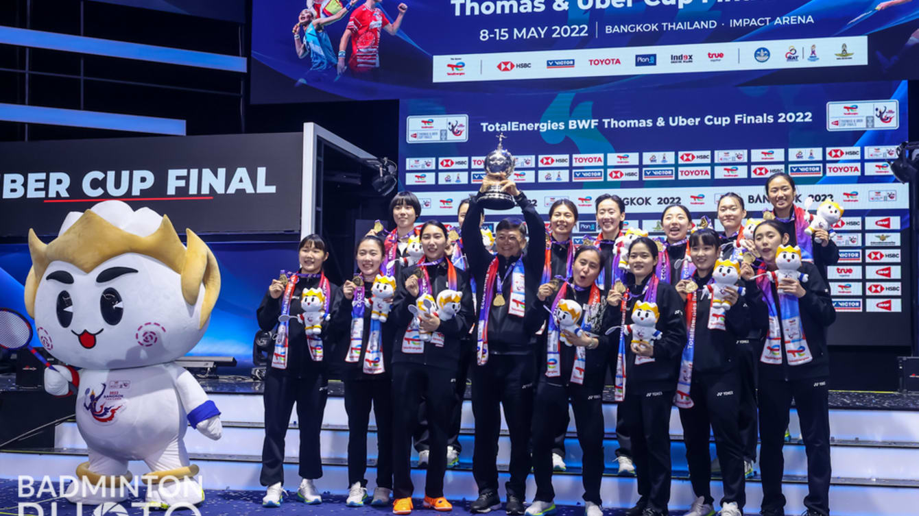 Badminton BWF Uber Cup 2022 final featuring China and South Korea