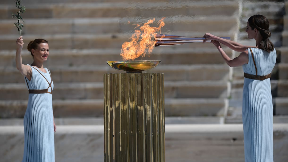 Cerimonia di accensione della fiamma Olimpica di Pechino Beijing 2022