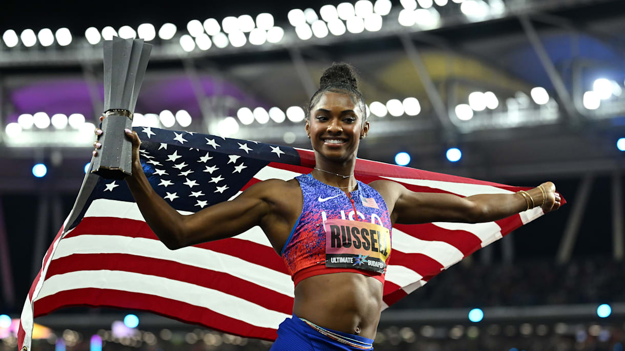World Athletics Ultimate Championship 2026: Masai Russell blazes to 100m  hurdles title - "I'm still in shock from the things that I've manifested"