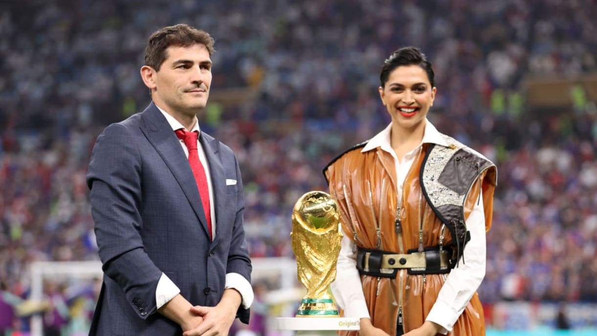 the FIFA World Cup Trophy during the final of the FIFA World Cup 2014 in  2023