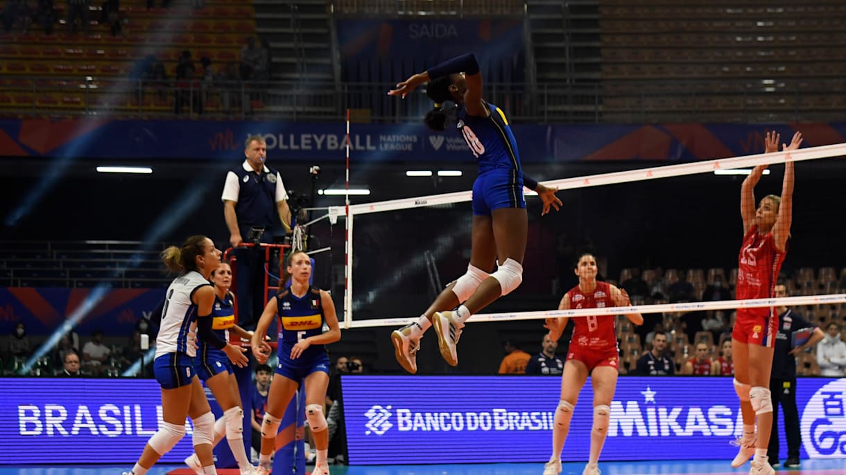 Women's volleyball team loses to host Brazil in Nations League