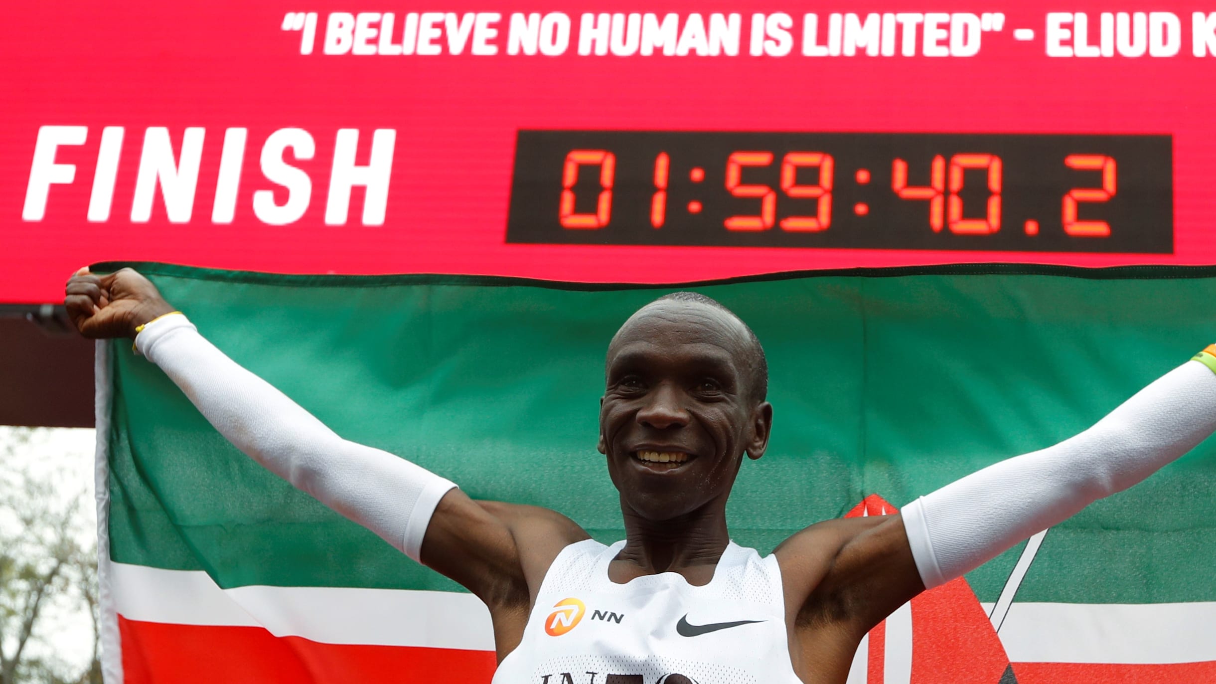 Eliud Kipchoge runs first sub two hour marathon