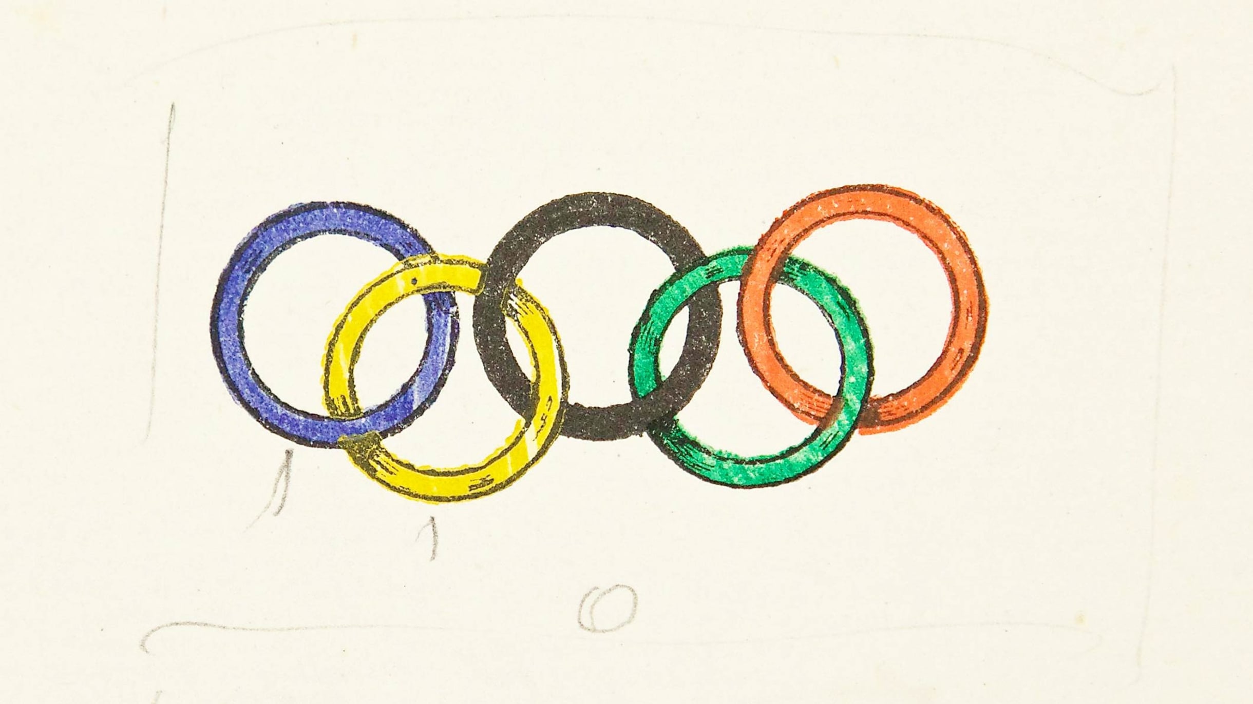 Le dessin du drapeau olympique par Coubertin adjugé 185 000 euros - La Voix  du Nord