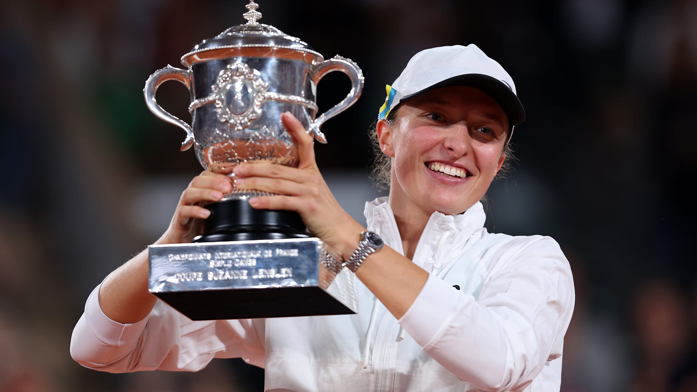 French Open Tennis Singles Trophies, women (left), men (right).