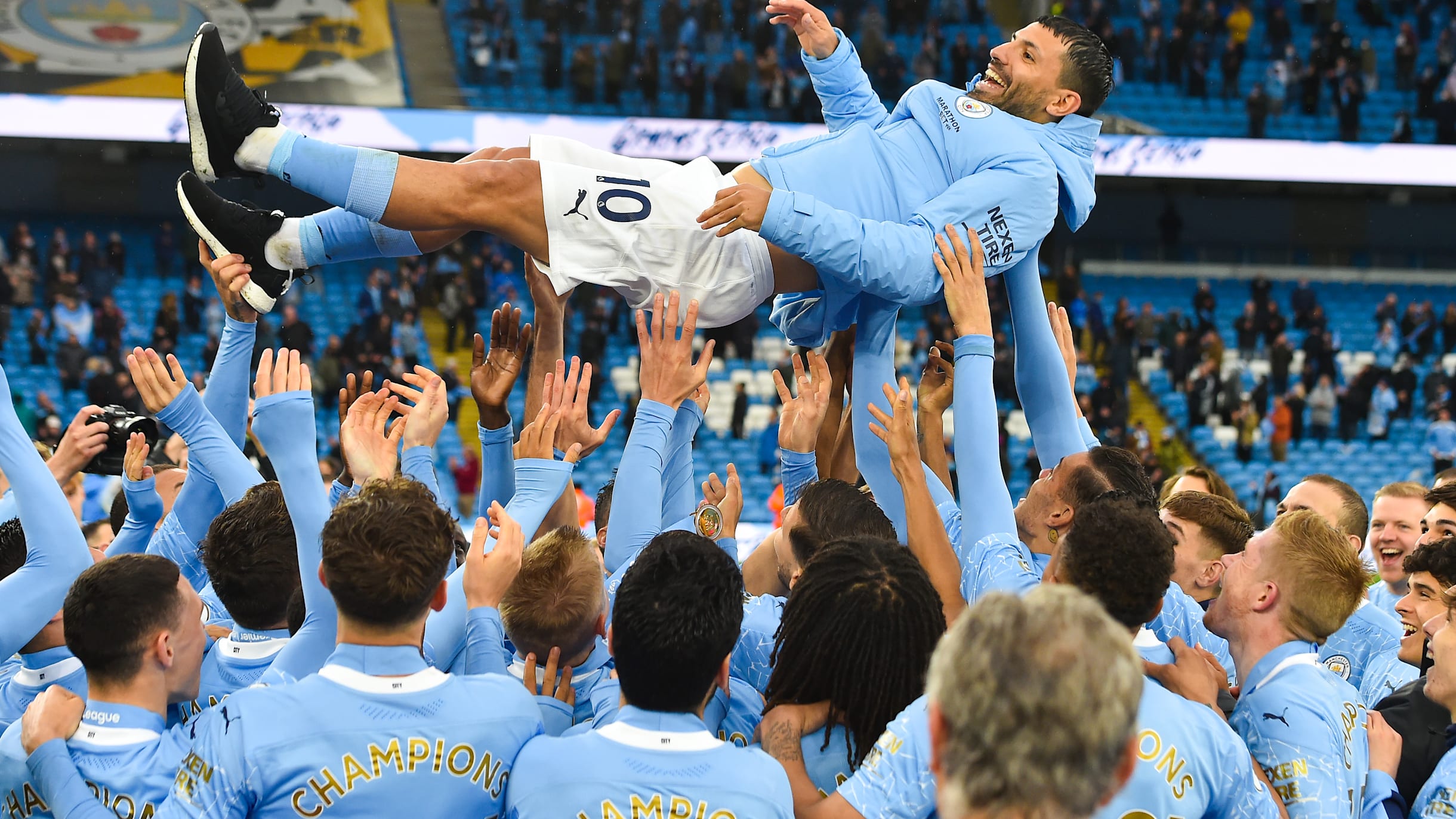 Sergio Aguero shirt worn for famous goal to win Man City's first