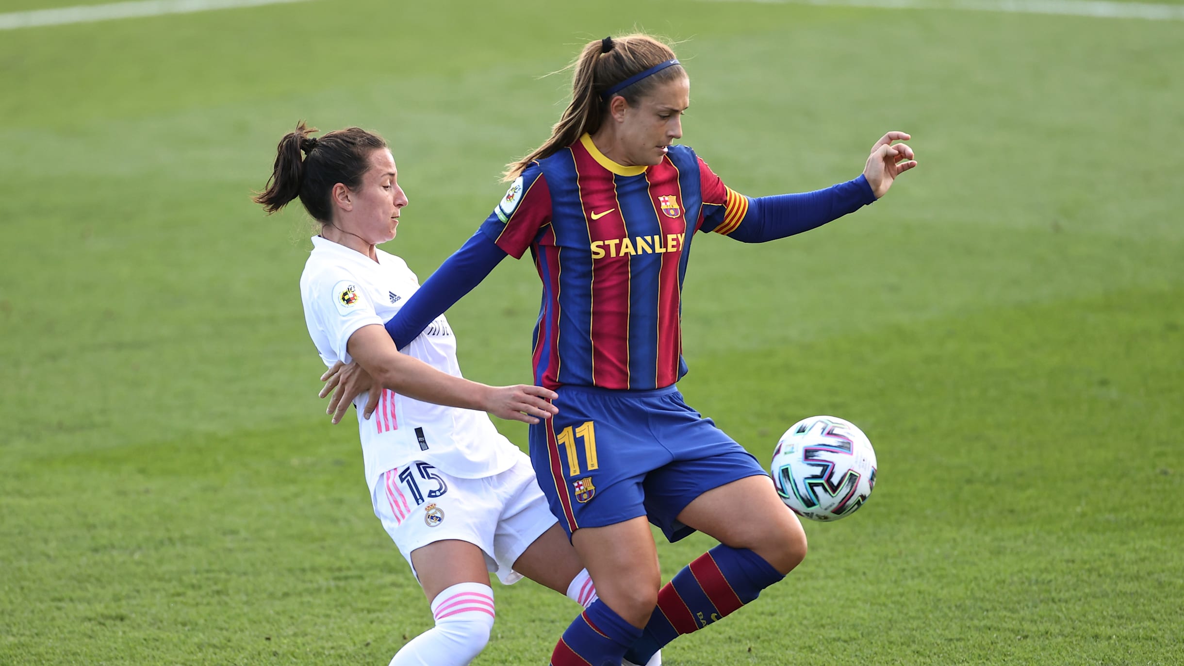 Olga Carmona of Real Madrid during the UEFA Womens Champions League, date 2  between Real Madrid and Beioablik played at Alfredo Di Stefano Stadium on  October 13, 2021 in Madrid, Spain. (Photo