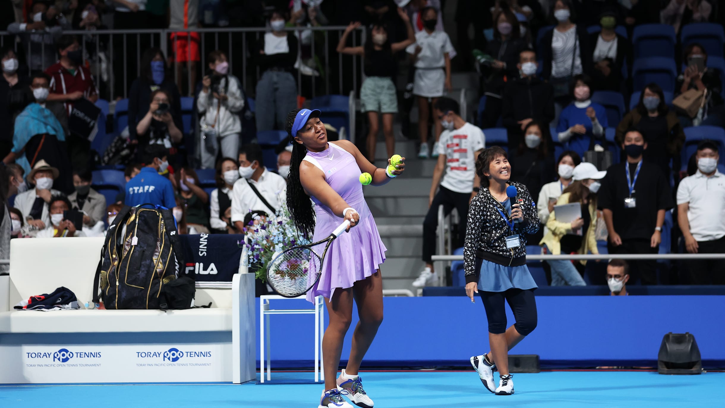 Japanese tennis player Naomi Osaka practices ahead of Toray Pan