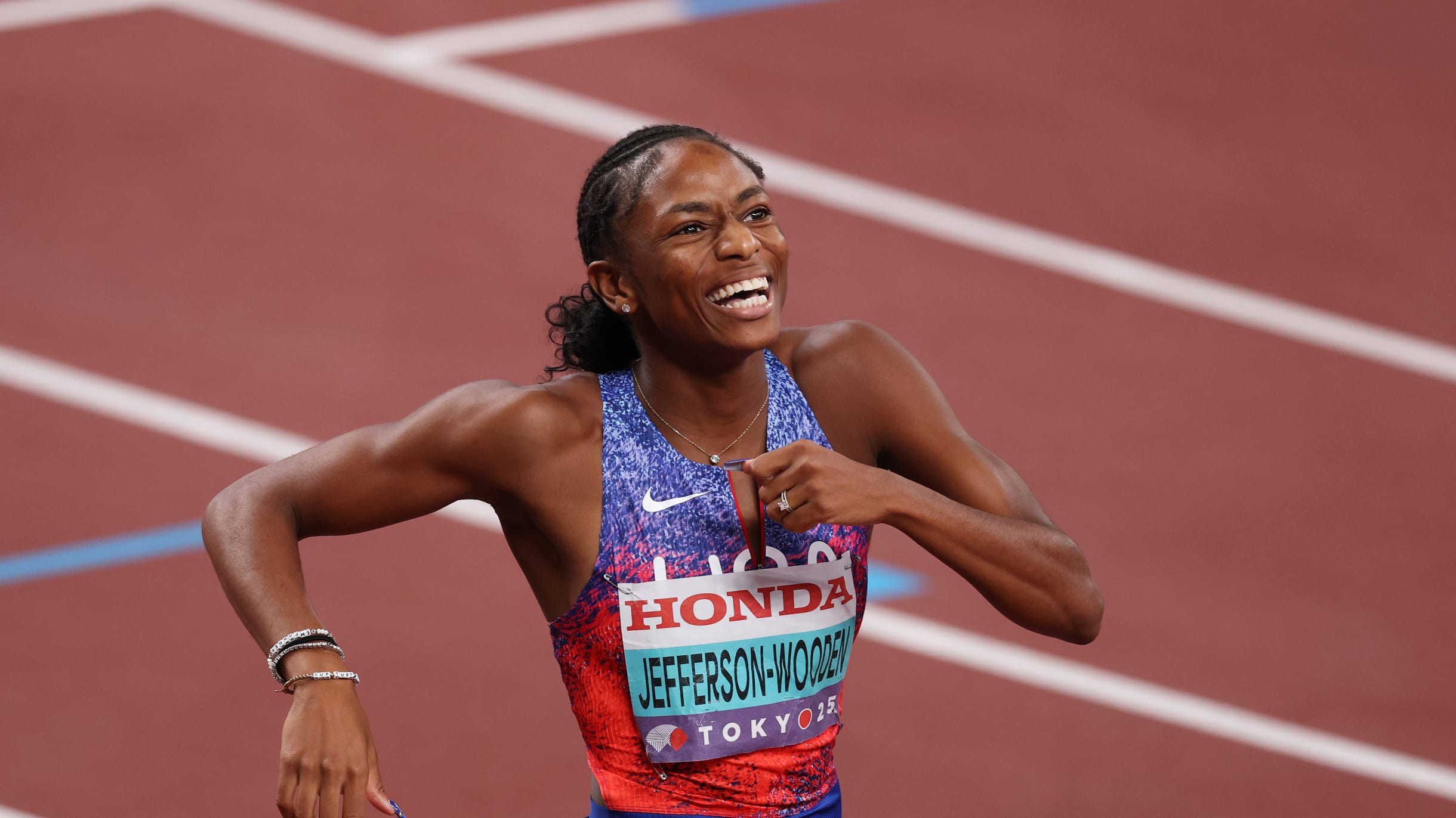 World Athletics Championships 2025: Melissa Jefferson-Wooden blazes to  sprint double with 200m gold - results