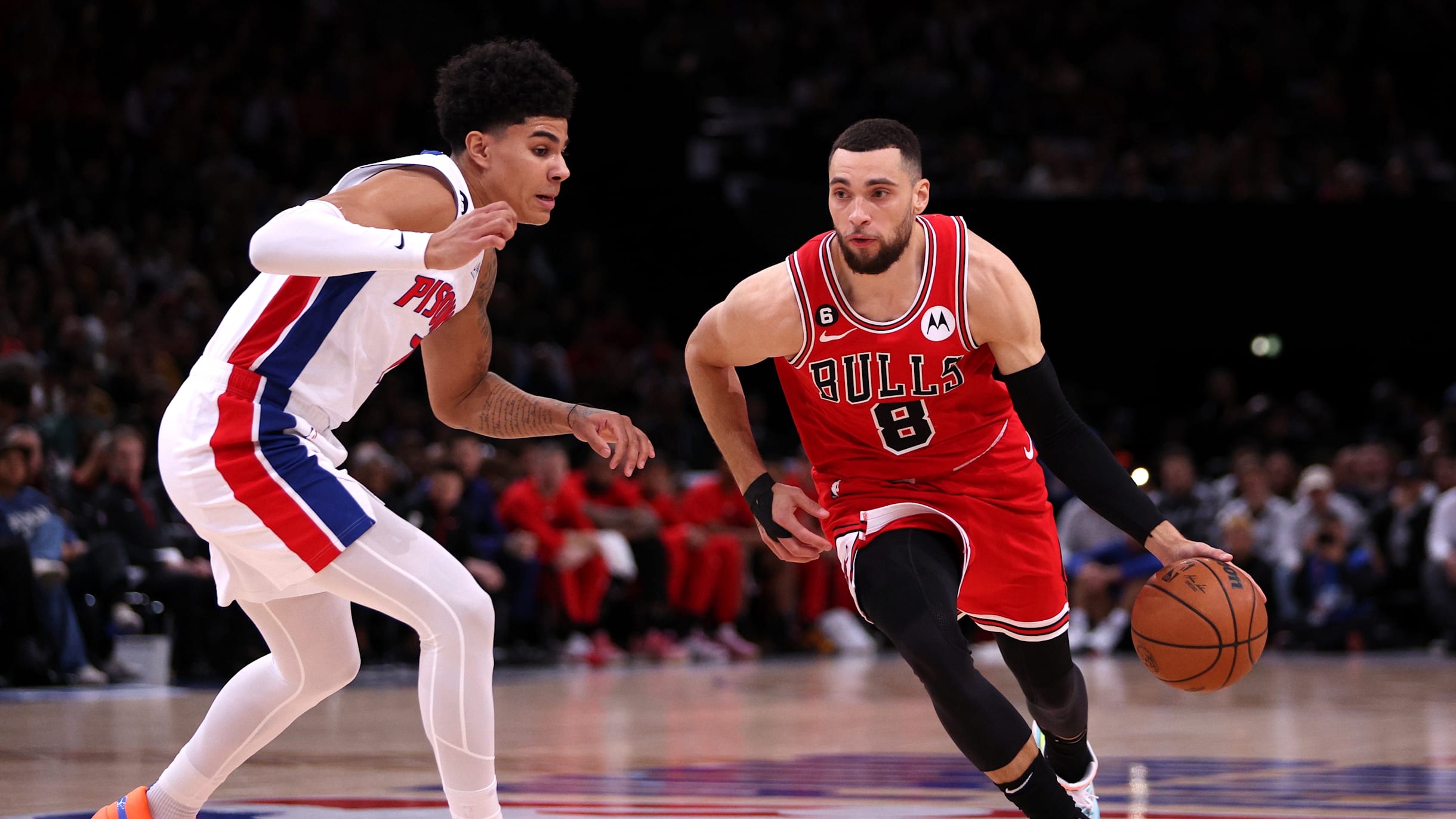 NBA Paris Game 2023 Zach LaVine leads Chicago Bulls to 108-126 victory over Detroit Pistons