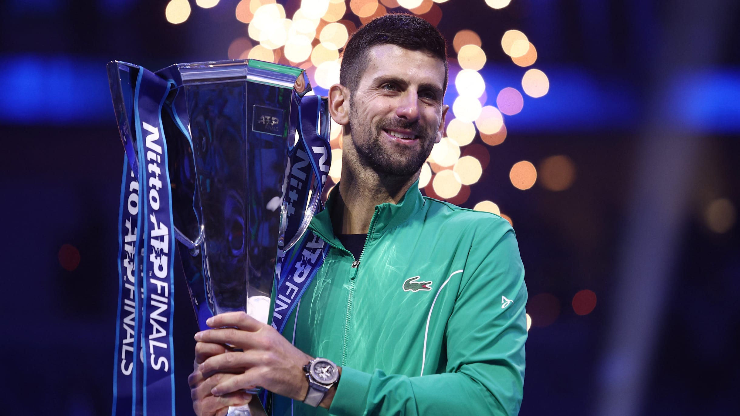 Final tournament ATP (Nitto ATP Finals) in Turin. The final. The award  ceremony for the winner