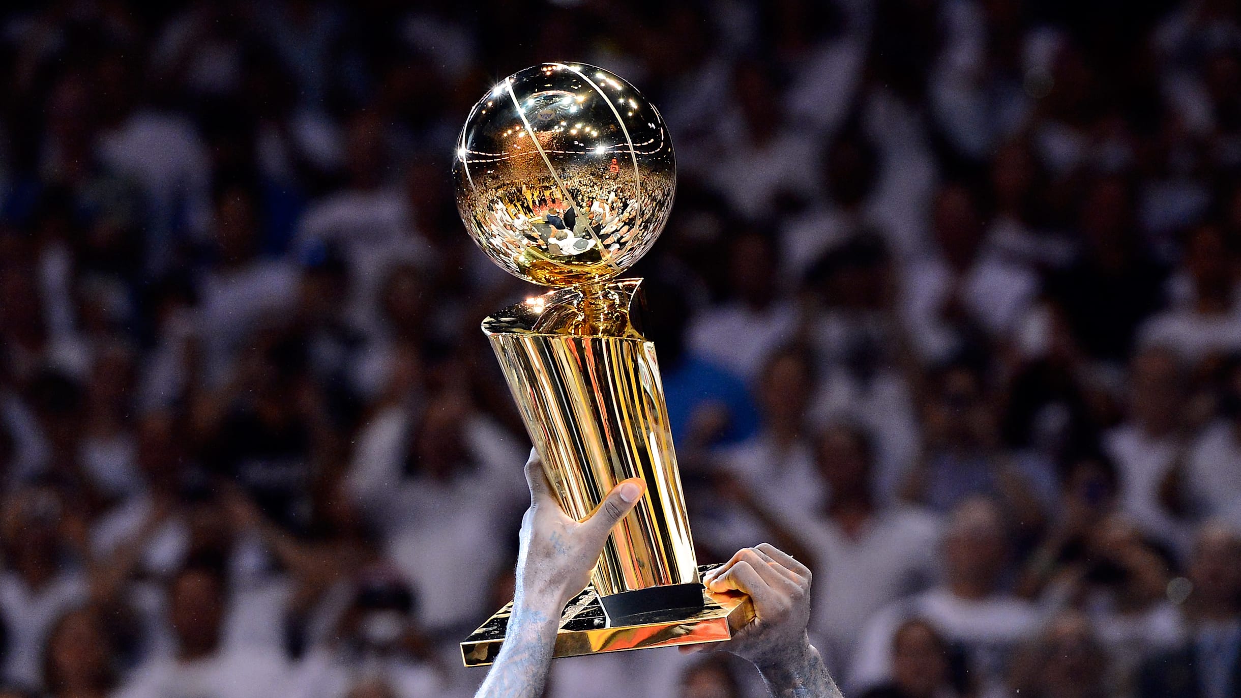 NBA Finals trophy in Boston (where it belongs) ahead of Game 3