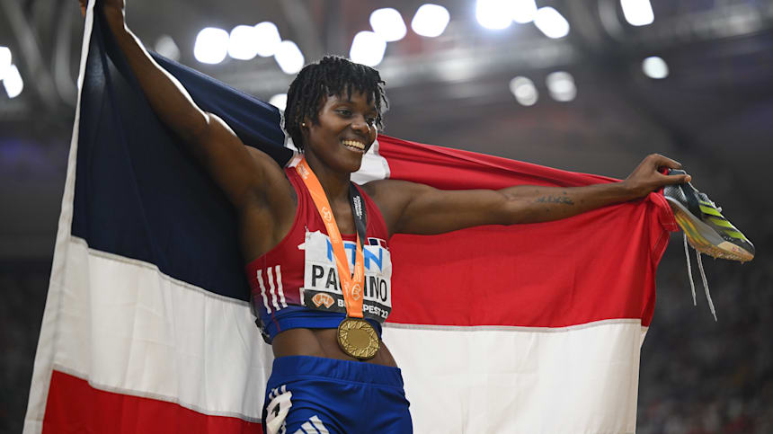 Marileidy Paulino, campeona del mundo de 400 m en el Mundial de Atletismo de Budapest 2023.