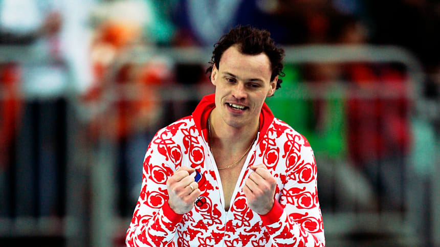 Знаменосцы: Дмитрий Дорофеев и Евгений Плющенко, Турин-2006