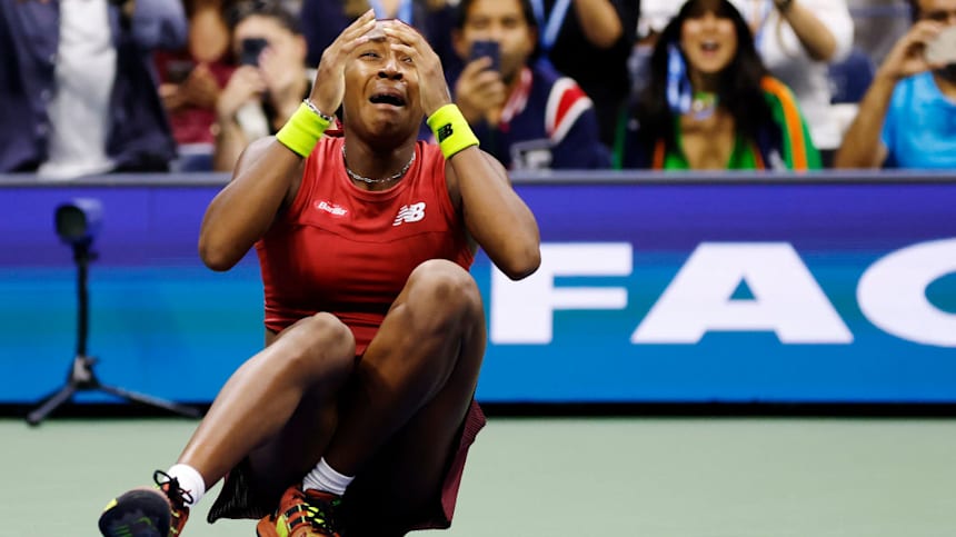 Coco Gauff al ganar el US Open 2023.