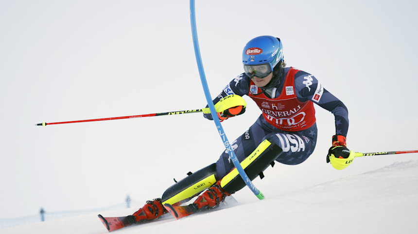 Mikaela Shiffrin gana en Levi en la Copa del Mundo de eslalon en 2022, donde obtuvo su último reno.
