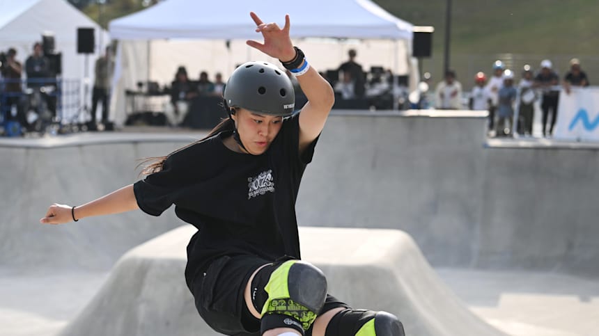 Fifteen-year-old park skater Kusaki Hinano is in a very good place to qualify for Paris 2024.