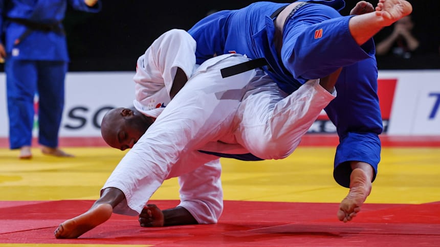 El francés Teddy Riner, en acción durante el Grand Slam de judo 2023 en París