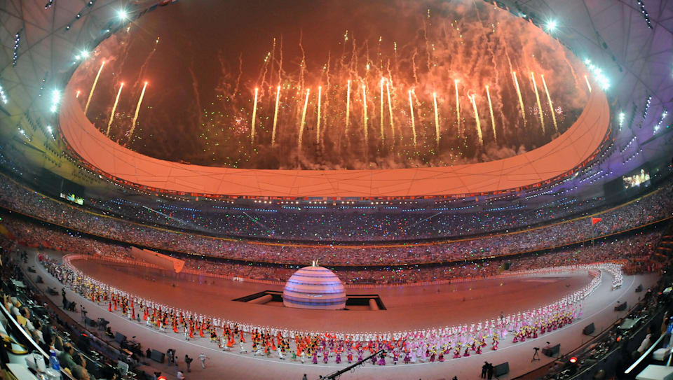 Olympic Rings return to historic Athens stadium