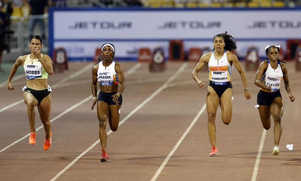 Tia Clayton sets world lead in 100m at Doha Diamond League as Shelly ...