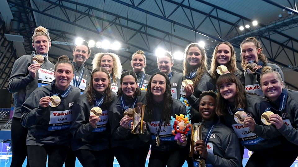 The U.S. women celebrate an eighth world title