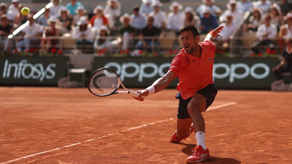 Novak Djokovic durante las semifinales de Roland Garros 2023