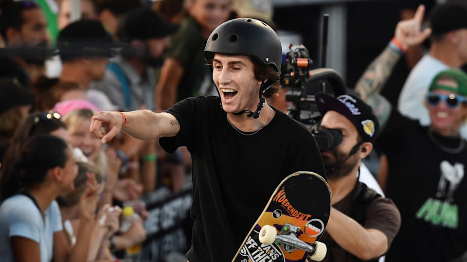 Tate Carew at the 2023 World Park Skateboarding Championships in Ostia, Rome