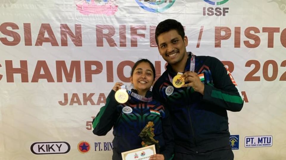 Asian Shooting Championships 2024 Mehuli GhoshRudrankksh Patil win