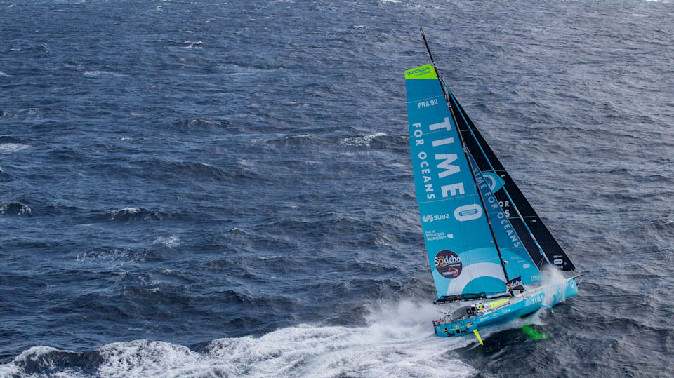 Stephane Le Diraison on board Time For Oceans trains ahead of the 2020-21 Vendee Globe