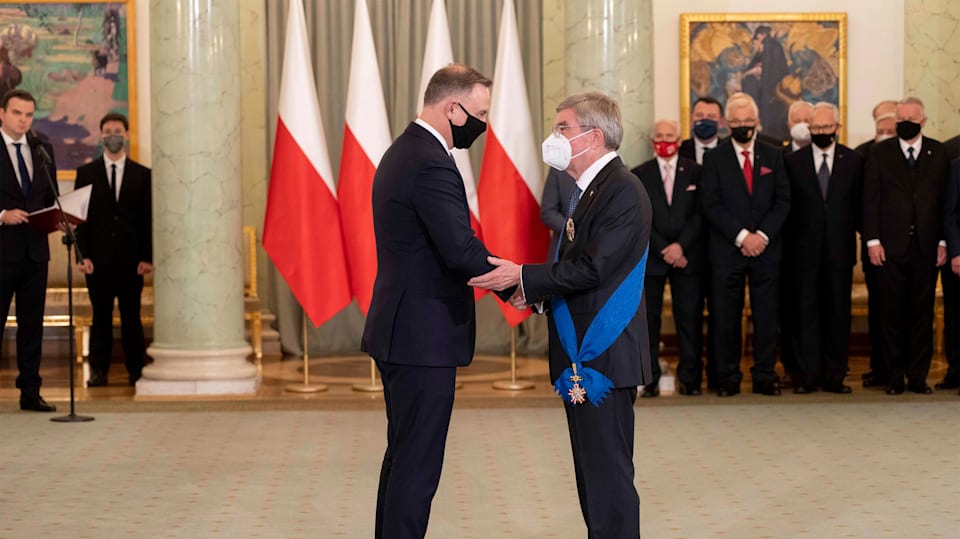 IOC MEDIA on X: President of the Republic of Poland, Andrzej Duda,  receiving the Olympic Order in Gold. A man who shares and supports our  vision of building a better and more