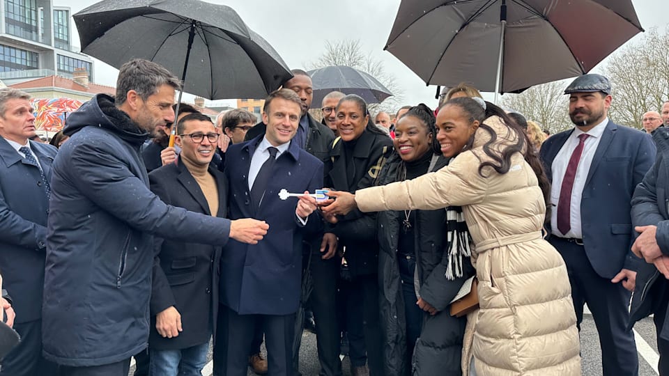 Emmanuel Macron and Tony Estanguet inaugurate Paris 2024 Athletes' Village