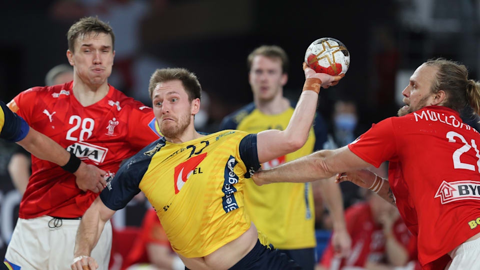 during the IHF Men's World Championship 2023, Final Handball match between  France and Denmark on January 29, 2023 at Tele2 Arena in Stockholm, Sweden  - Photo Laurent Lairys / DPPI Stock Photo - Alamy