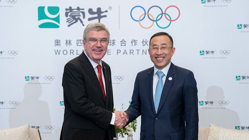 IOC President meets Worldwide Olympic Partner Mengniu CEO Jeffrey Lu in Beijing 